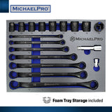 18-Piece Black Oxide Bolt Extractor Offset Wrench and Socket Set in Metric Sizes (MP001218) - MichaelPro