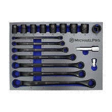  18-Piece Black Oxide Bolt Extractor Offset Wrench and Socket Set in Metric Sizes (MP001218)