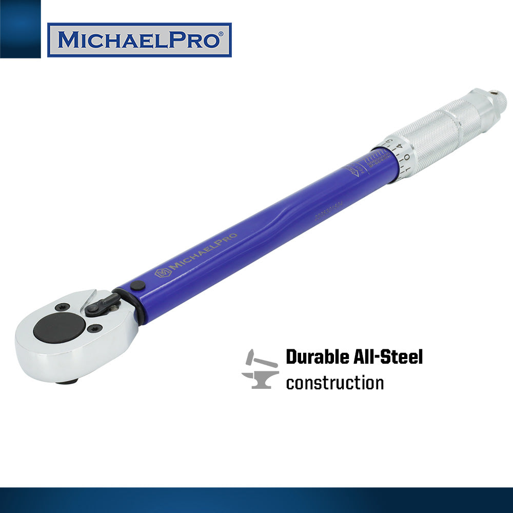 3/8" Drive Click Torque Wrench, 10 – 80 ft-lb (MP001219) - MichaelPro