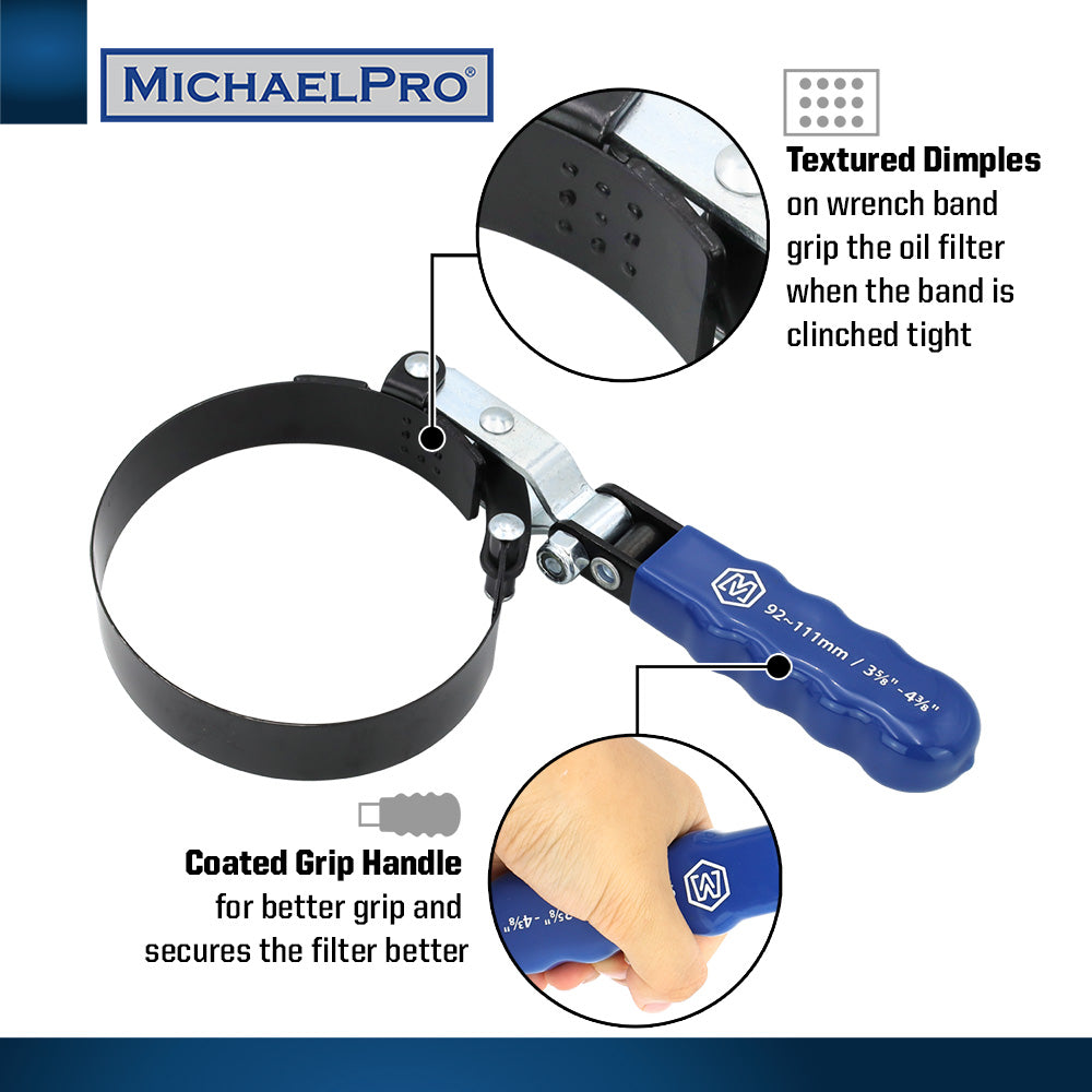 4-Piece Professional Swivel Oil Filter Wrench Set (MP001223)