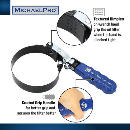 4-Piece Professional Swivel Oil Filter Wrench Set (MP001223) - MichaelPro