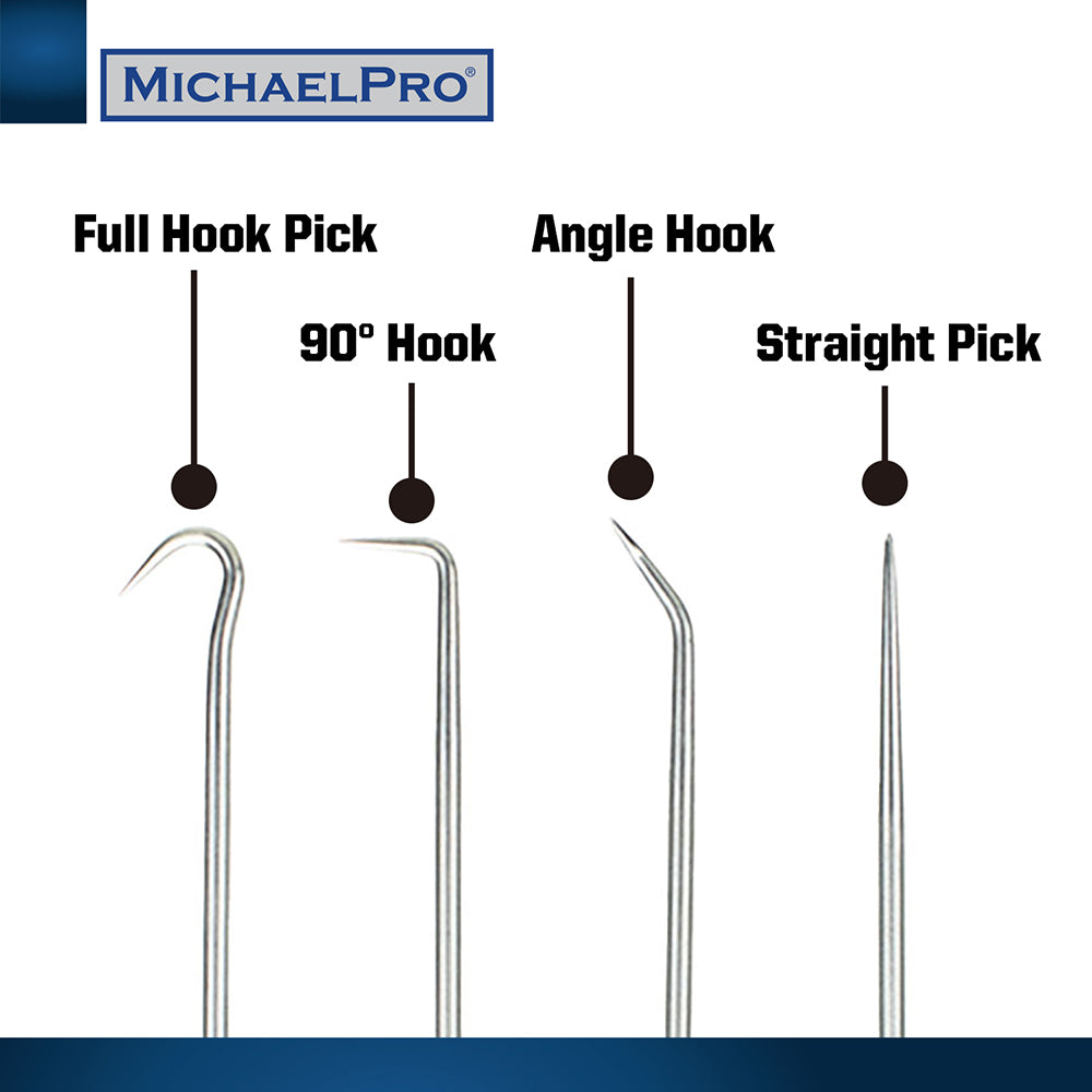 4-Piece Precision Mini Pick & Hook Set (MP002006) - MichaelPro