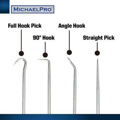 4-Piece Precision Mini Pick & Hook Set (MP002006) - MichaelPro