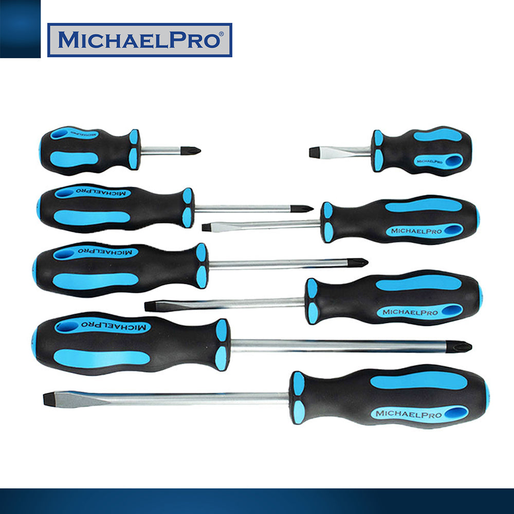 8-Piece Slotted & Phillips Screwdriver Set with Magnetic Tips