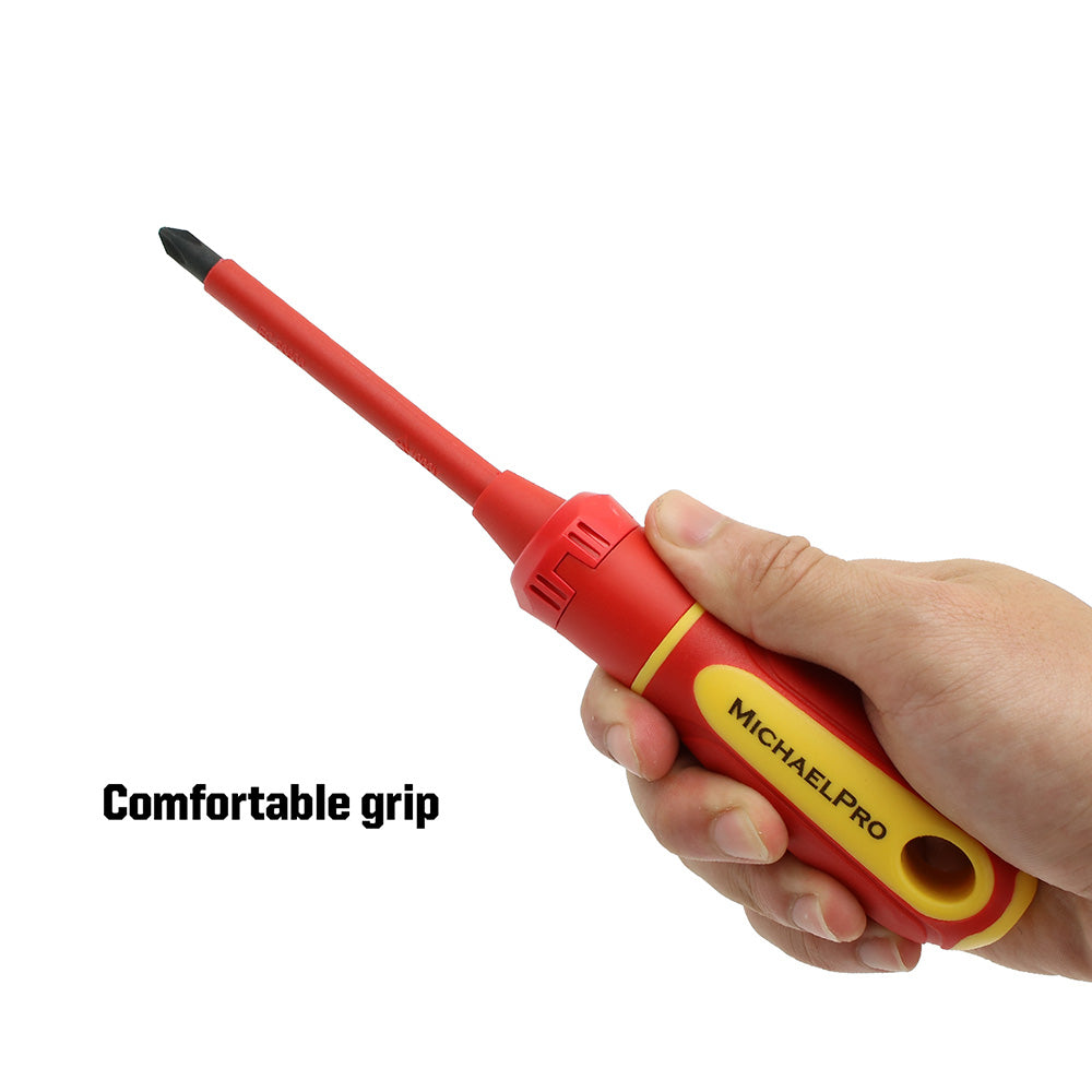 8-Piece VDE Insulated Interchangeable Screwdriver Set with Pouch (MP002021) - MichaelPro