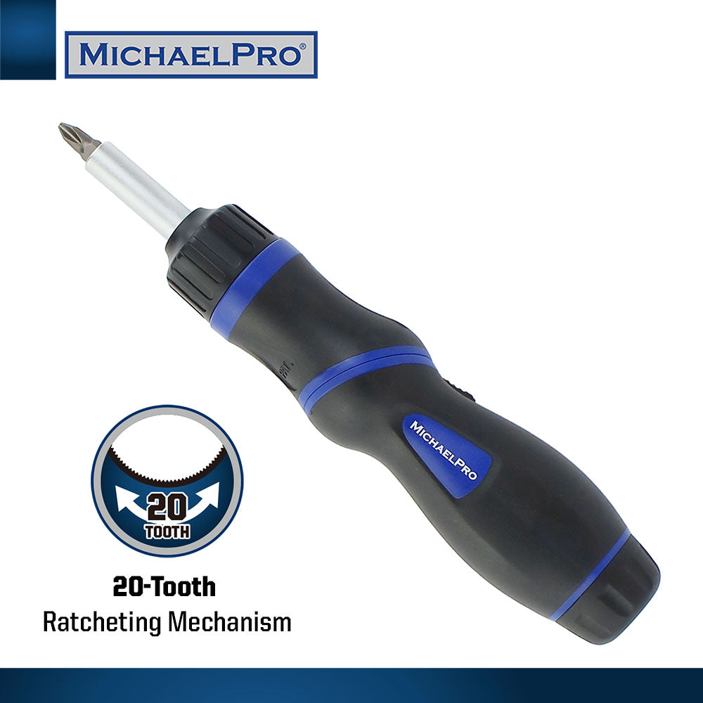 9-in-1 Two-Position Ratcheting Screwdriver (MP002024) - MichaelPro