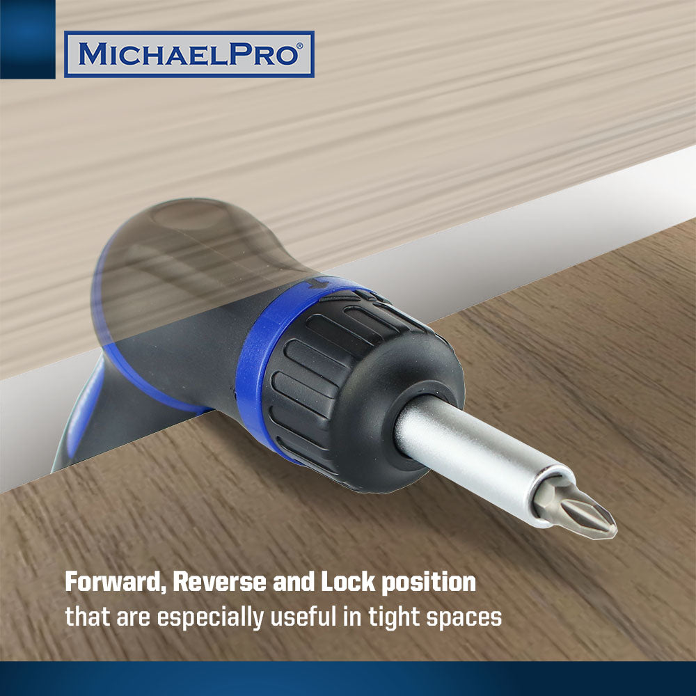 9-in-1 Two-Position Ratcheting Screwdriver (MP002024) - MichaelPro