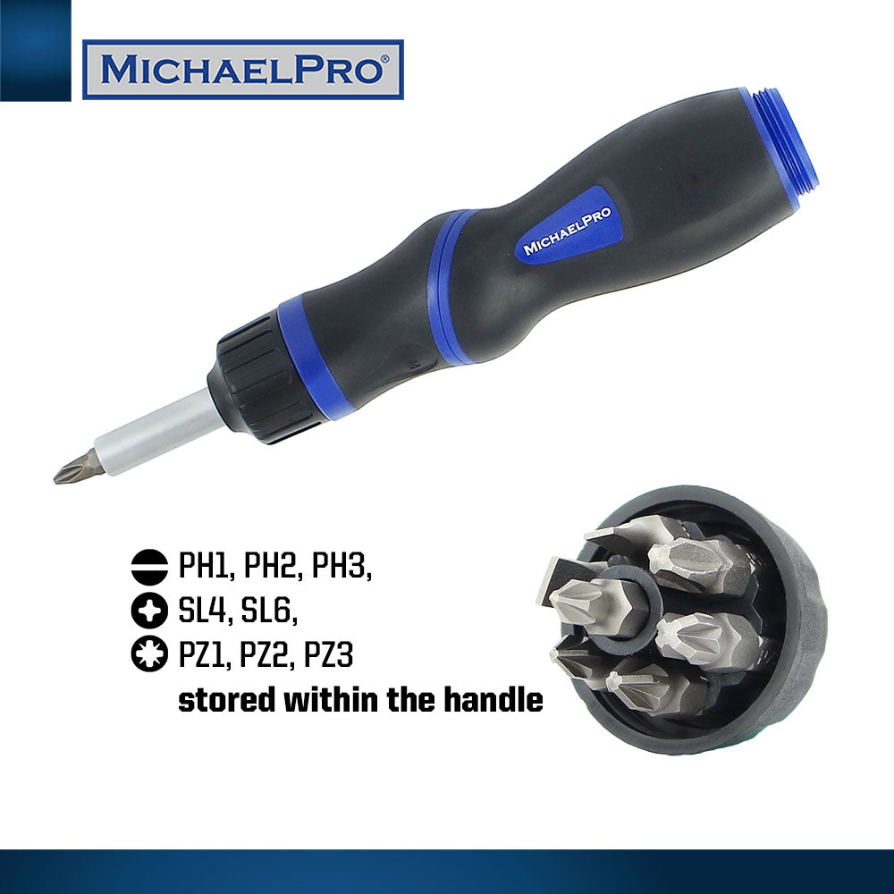 9-in-1 Two-Position Ratcheting Screwdriver (MP002024) - MichaelPro