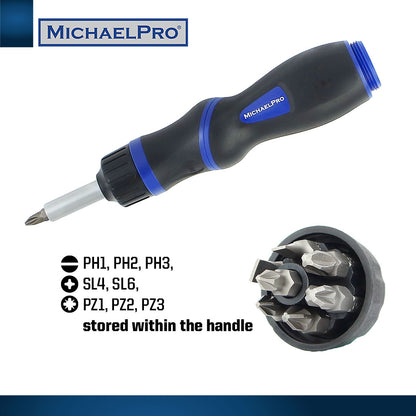 9-in-1 Two-Position Ratcheting Screwdriver (MP002024) - MichaelPro