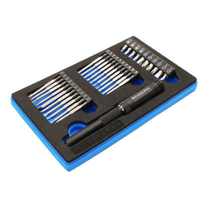 31-Piece Two-Way Ratcheting Precision Screwdriver with Bits (MP002026) - MichaelPro