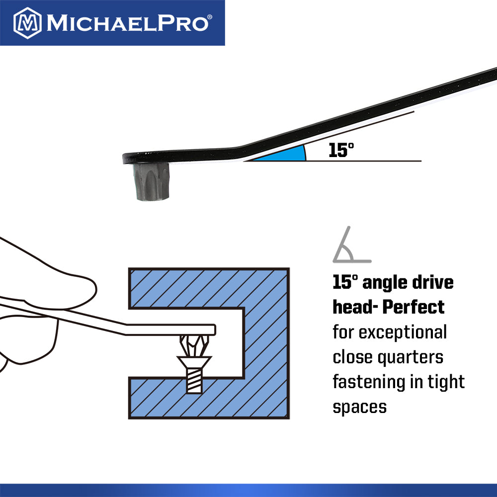 5-Piece Ultra Low Profile Angled Screwdriver Set - Star (MP002029) - MichaelPro