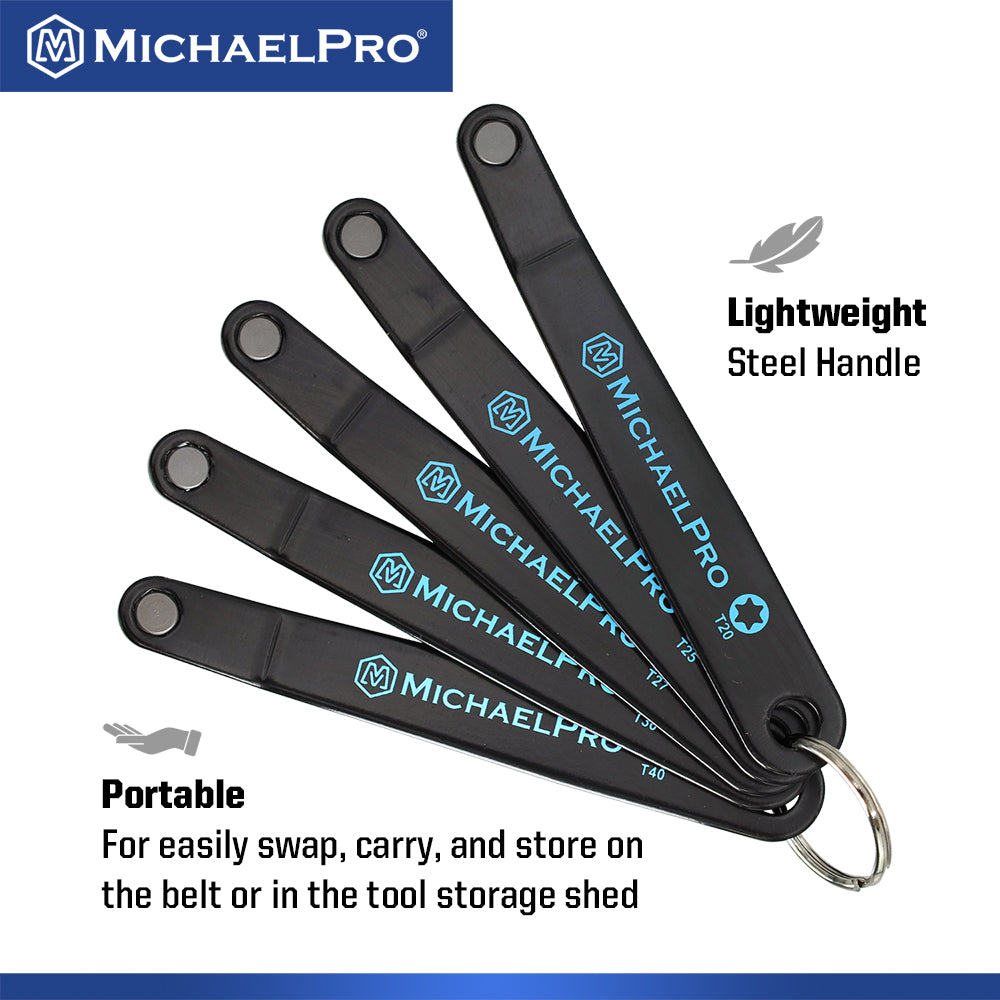5-Piece Ultra Low Profile Angled Screwdriver Set - Star (MP002029) - MichaelPro