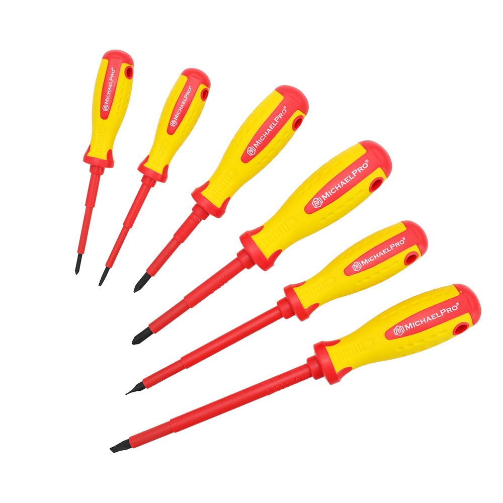 6 Piece VDE Insulated Electricians Screwdrivers Set MP002030 MichaelPro