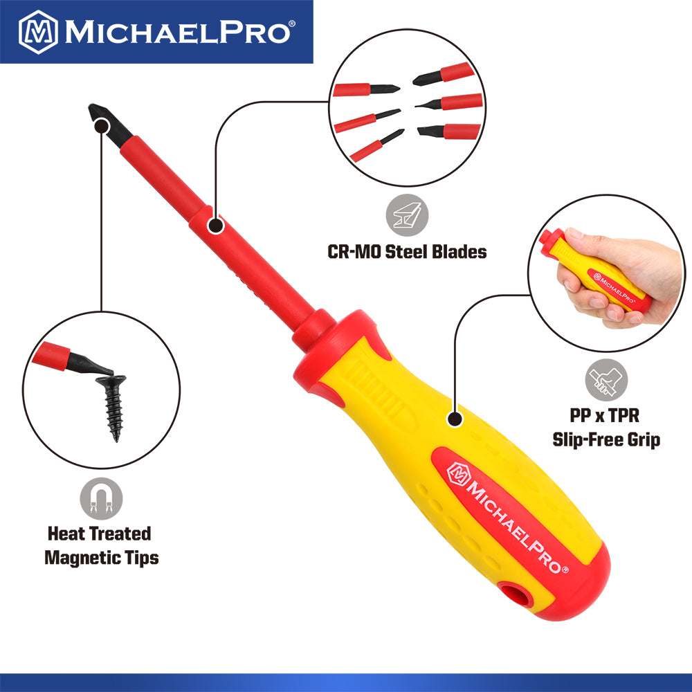 6-Piece VDE Insulated Electricians Screwdrivers Set (MP002030) - MichaelPro