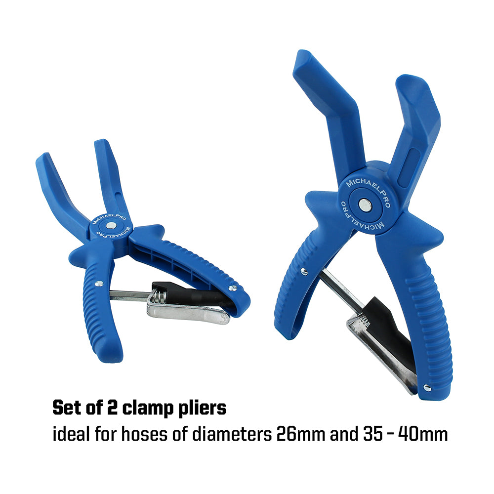 2-Piece Single Hand Use Locking Hose Clamp Pliers Set (MP003060) - MichaelPro
