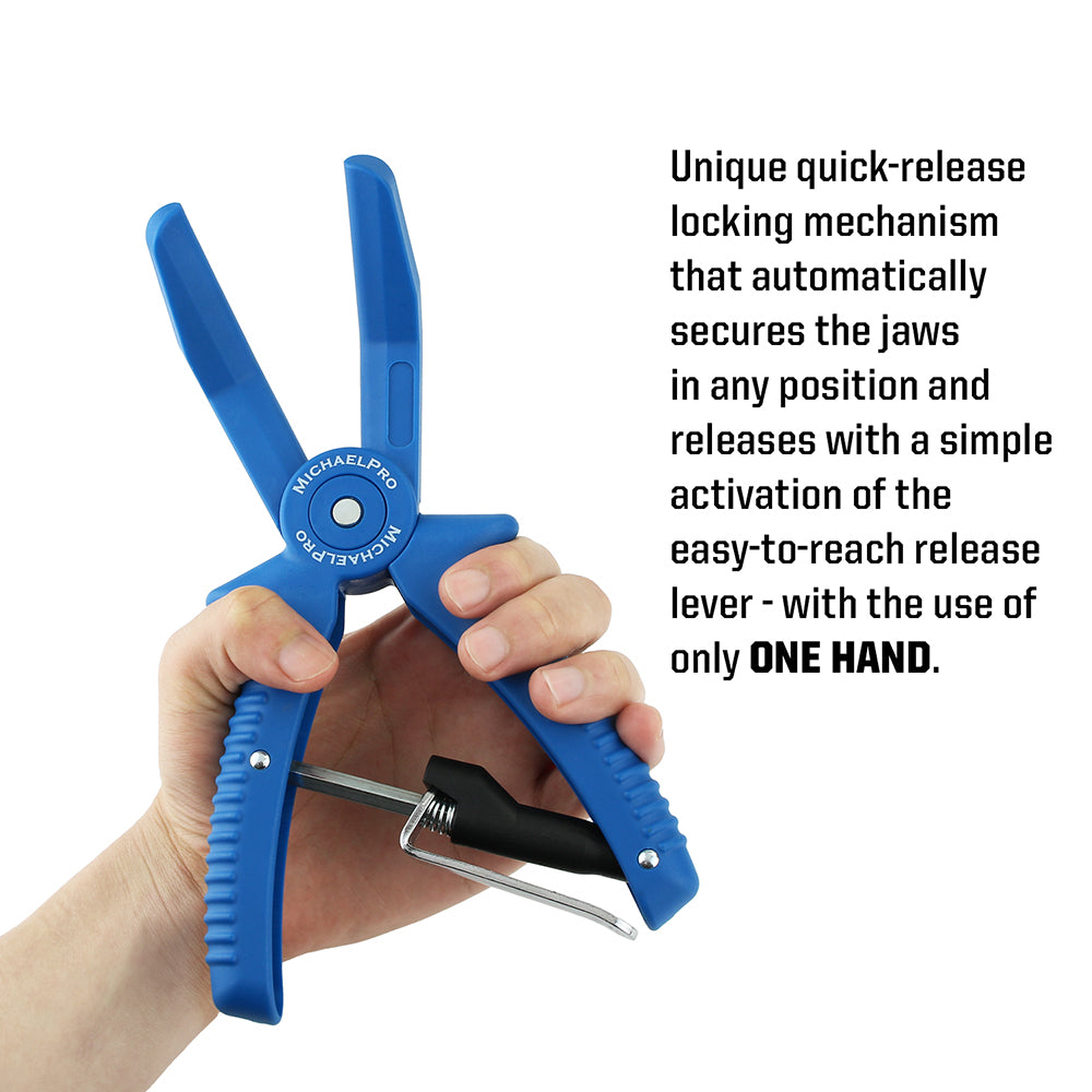 2-Piece Single Hand Use Locking Hose Clamp Pliers Set (MP003060) - MichaelPro