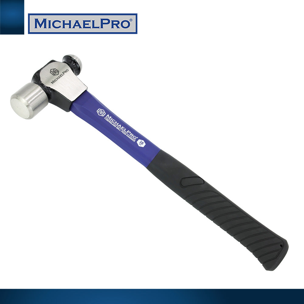 16oz Ball Peen Hammer with Fiberglass Handle (MP004007) - MichaelPro