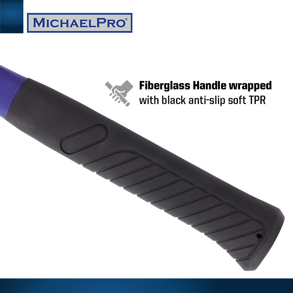 16oz Ball Peen Hammer with Fiberglass Handle (MP004007) - MichaelPro