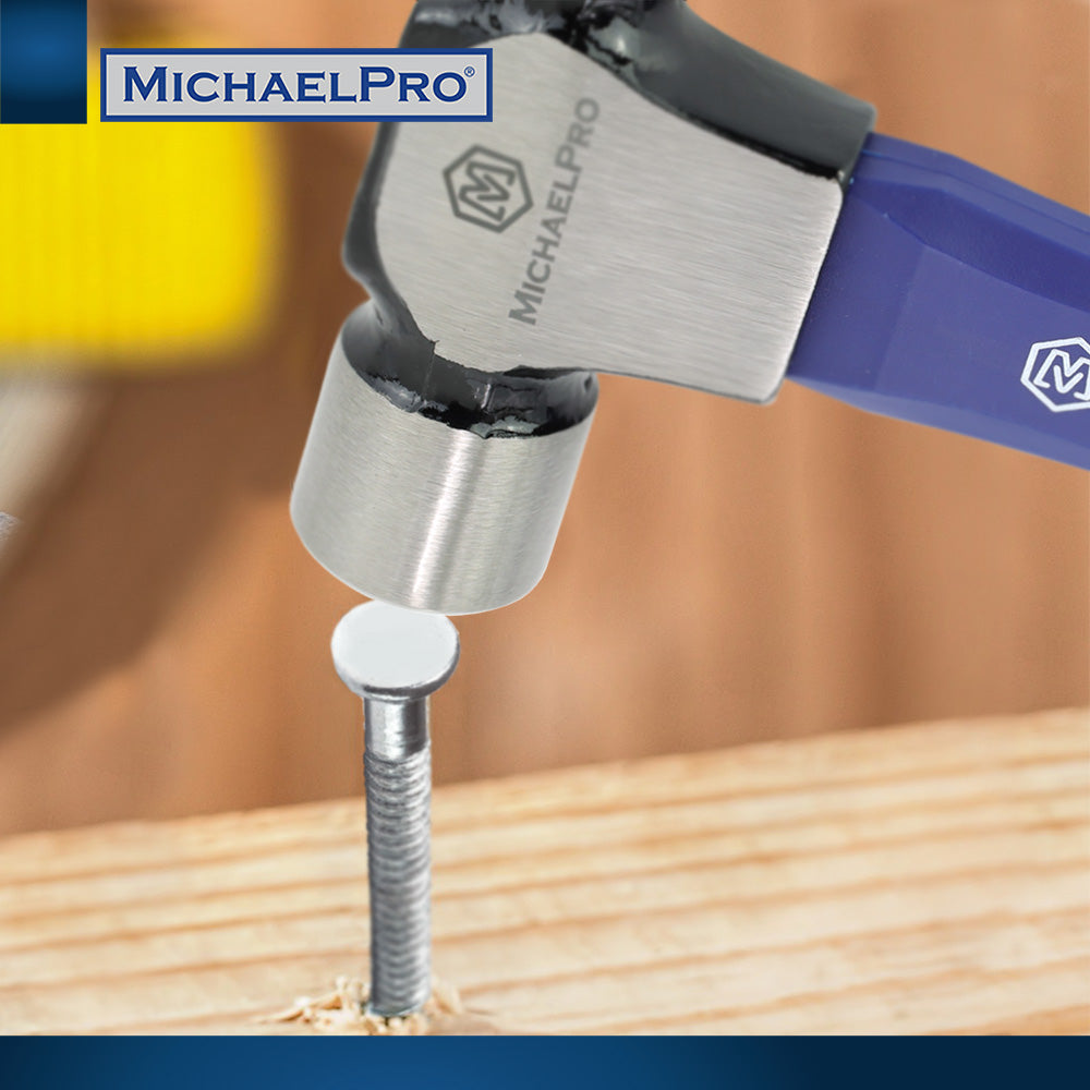 16oz Ball Peen Hammer with Fiberglass Handle (MP004007) - MichaelPro