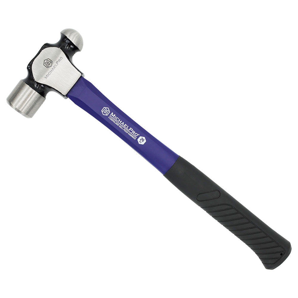24oz Ball Peen Hammer with Fiberglass Handle (MP004008) - MichaelPro