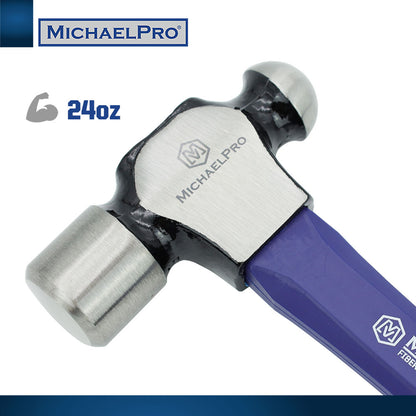 24oz Ball Peen Hammer with Fiberglass Handle (MP004008) - MichaelPro