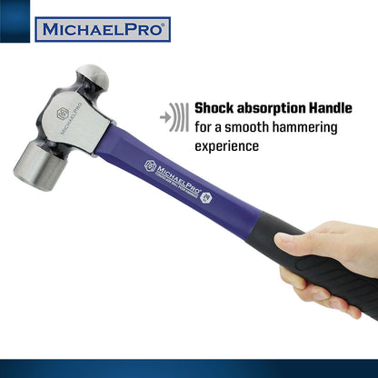 24oz Ball Peen Hammer with Fiberglass Handle (MP004008) - MichaelPro