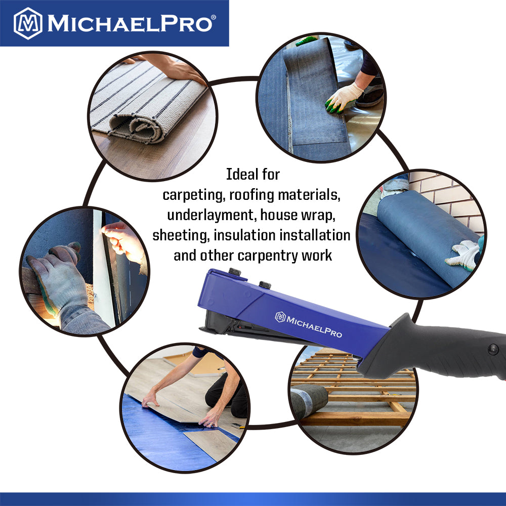 Heavy Duty Hammer Tacker, includes T50 Staples (MP004027) - MichaelPro