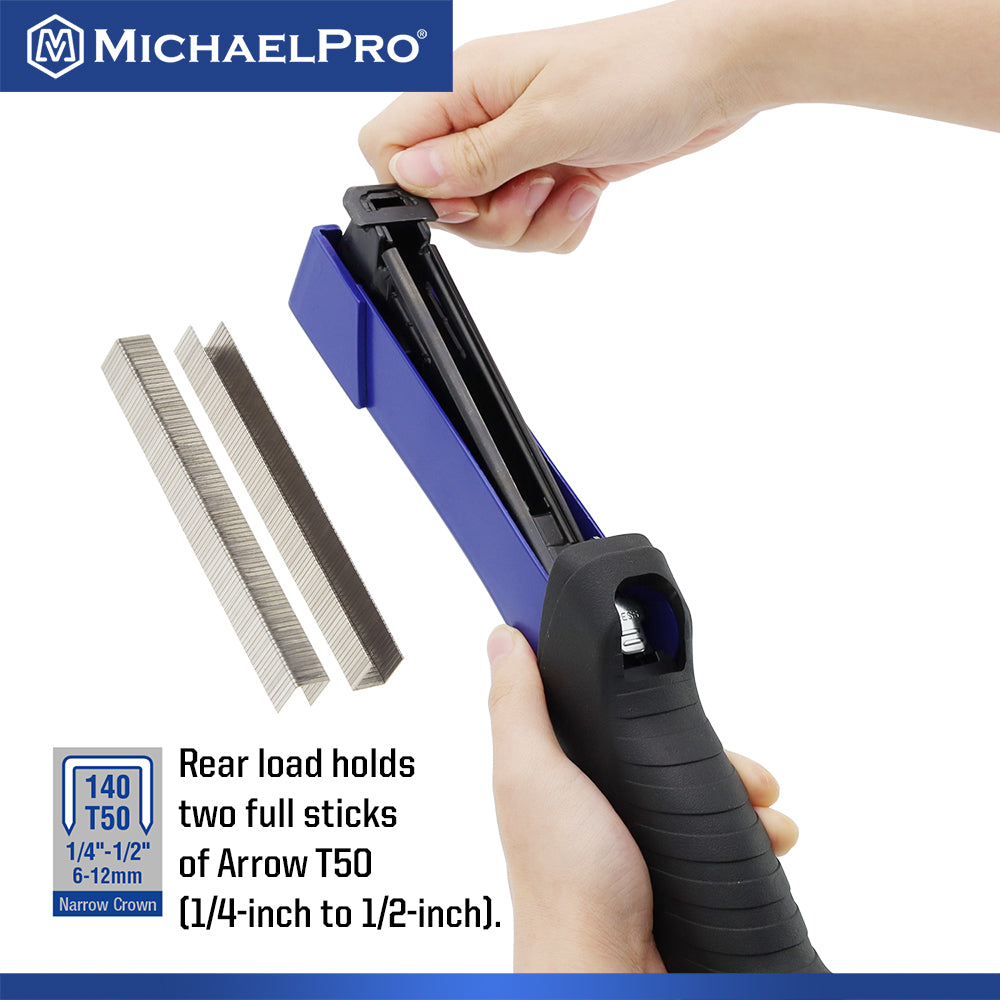Heavy Duty Hammer Tacker, includes T50 Staples (MP004027) - MichaelPro