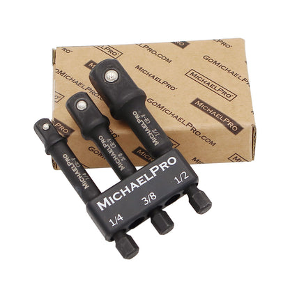 3-Inch Impact Grade Socket Adapter Set, 1/4", 3/8", and 1/2" Drive (MP005020) - MichaelPro