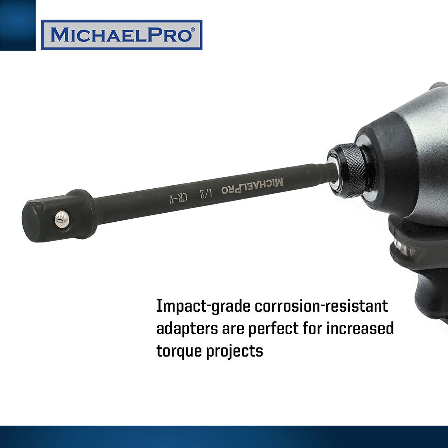 6-Inch Impact Grade Socket Adapter Set, 1/4", 3/8", and 1/2" Drive (MP005021) - MichaelPro