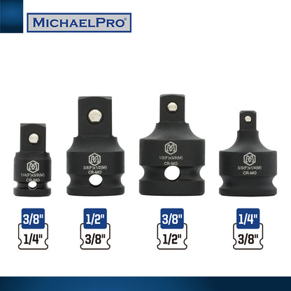 4-Piece Impact Grade Socket Adapter & Reducer Set (MP005023) - MichaelPro