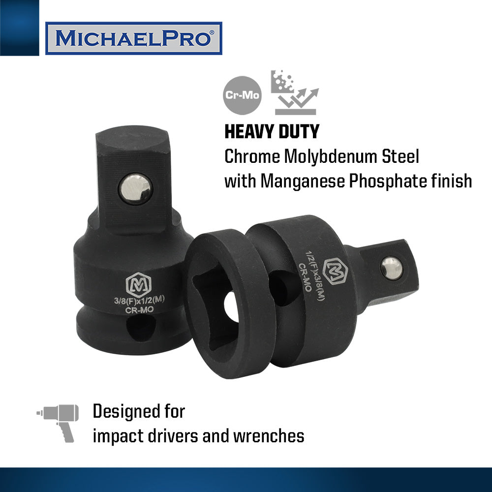 4-Piece Impact Grade Socket Adapter & Reducer Set (MP005023) - MichaelPro