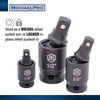 3-Piece Impact Grade Universal Joint Pin-Free Locking Swivel Socket Adapter Set (MP005026)
