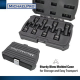 8-Piece 1/2” Drive Hex Bit Socket Set in Metric Sizes (MP005027) - MichaelPro