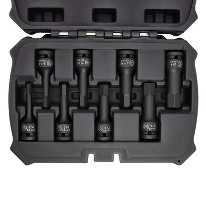 8-Piece 1/2” Drive Hex Bit Socket Set in Standard SAE Sizes (MP005028) - MichaelPro