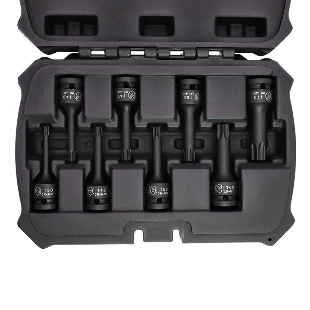 8-Piece 1/2” Drive Torx Driver Bit Socket Set (MP005029) - MichaelPro