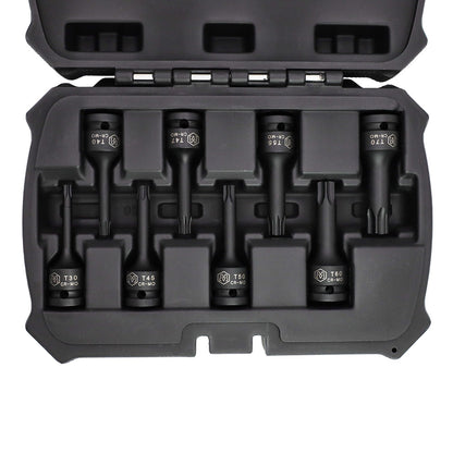 8-Piece 1/2” Drive Torx Driver Bit Socket Set (MP005029) - MichaelPro