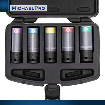 5-Piece 1/2" Drive Power Impact Lug Nut Socket, Damage-Free (MP005030) - MichaelPro