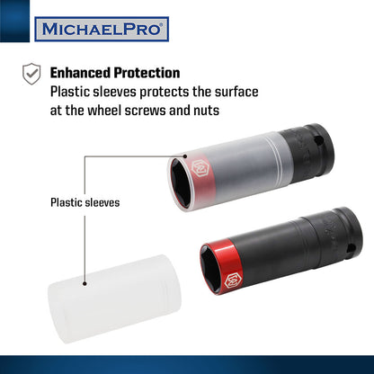 5-Piece 1/2" Drive Power Impact Lug Nut Socket, Damage-Free (MP005030) - MichaelPro