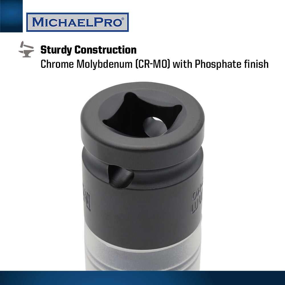 5-Piece 1/2" Drive Power Impact Lug Nut Socket, Damage-Free (MP005030) - MichaelPro