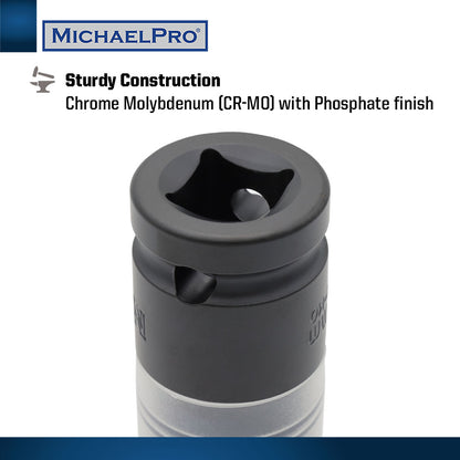 5-Piece 1/2" Drive Power Impact Lug Nut Socket, Damage-Free (MP005030) - MichaelPro