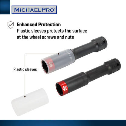 3-Piece 1/2" Drive Power Impact Lug Nut Socket, Damage-Free (MP005031) - MichaelPro