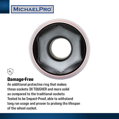 3-Piece 1/2" Drive Power Impact Lug Nut Socket, Damage-Free (MP005031) - MichaelPro
