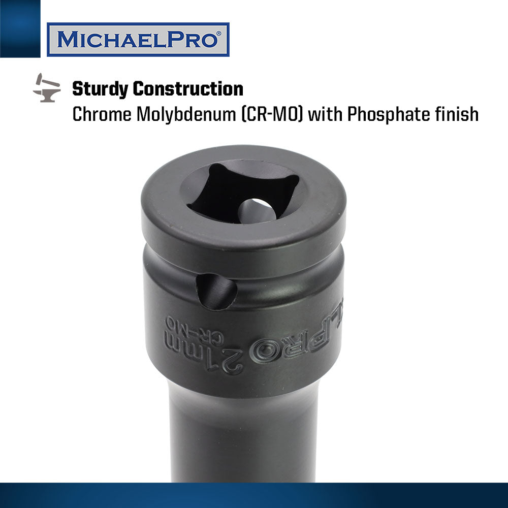 3-Piece 1/2" Drive Power Impact Lug Nut Socket, Damage-Free (MP005031) - MichaelPro