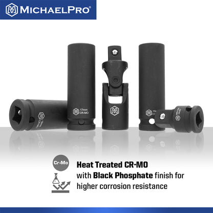 60-Piece 1/2"Drive Impact Socket Set in Standard SAE & Metric Sizes (MP005034) - MichaelPro