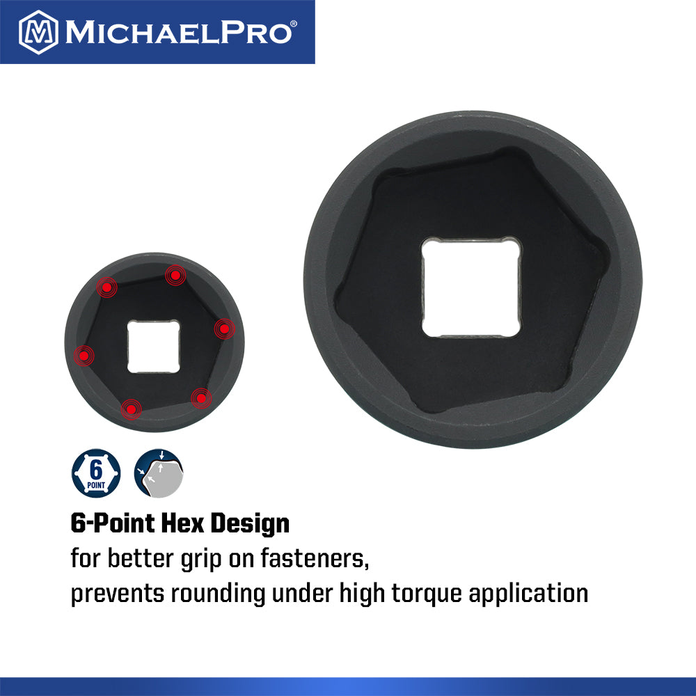 60-Piece 1/2"Drive Impact Socket Set in Standard SAE & Metric Sizes (MP005034) - MichaelPro
