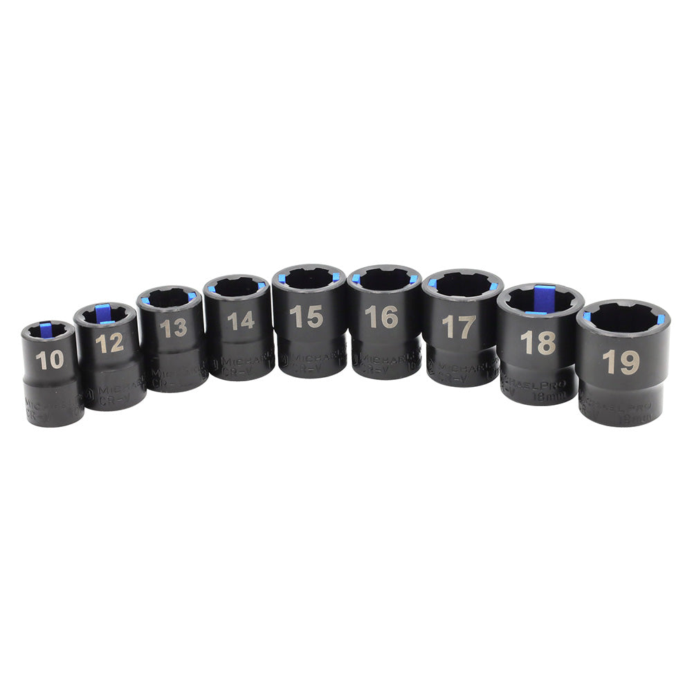 9-Piece Black Oxide Cushion Grip Sockets in Metric Sizes (MP005036) - MichaelPro