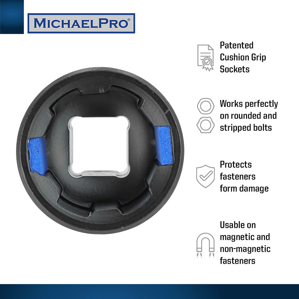 9-Piece Black Oxide Cushion Grip Sockets in Metric Sizes (MP005036) - MichaelPro
