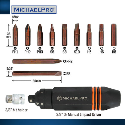 3/8" Drive Manual Impact Driver Set (MP005037) - MichaelPro