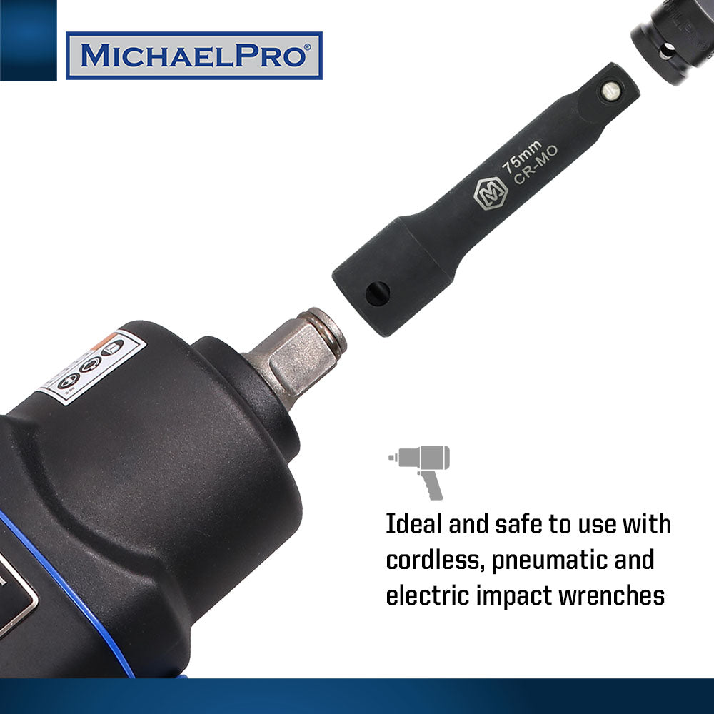 3/8" Drive Impact Extension Bar Set- 3”, 6”, 10” (MP005040) - MichaelPro